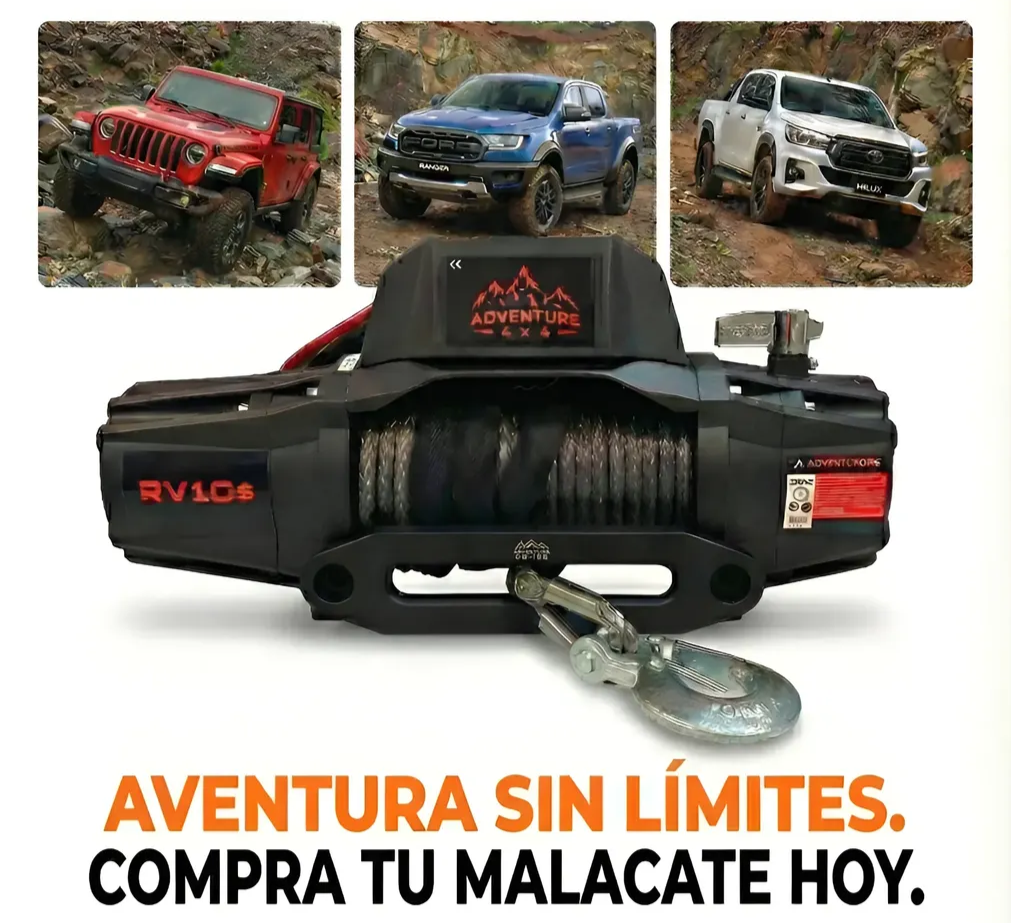 Malacate 12.000 Libras Sintético Rv 12s Adventure4x4 12v